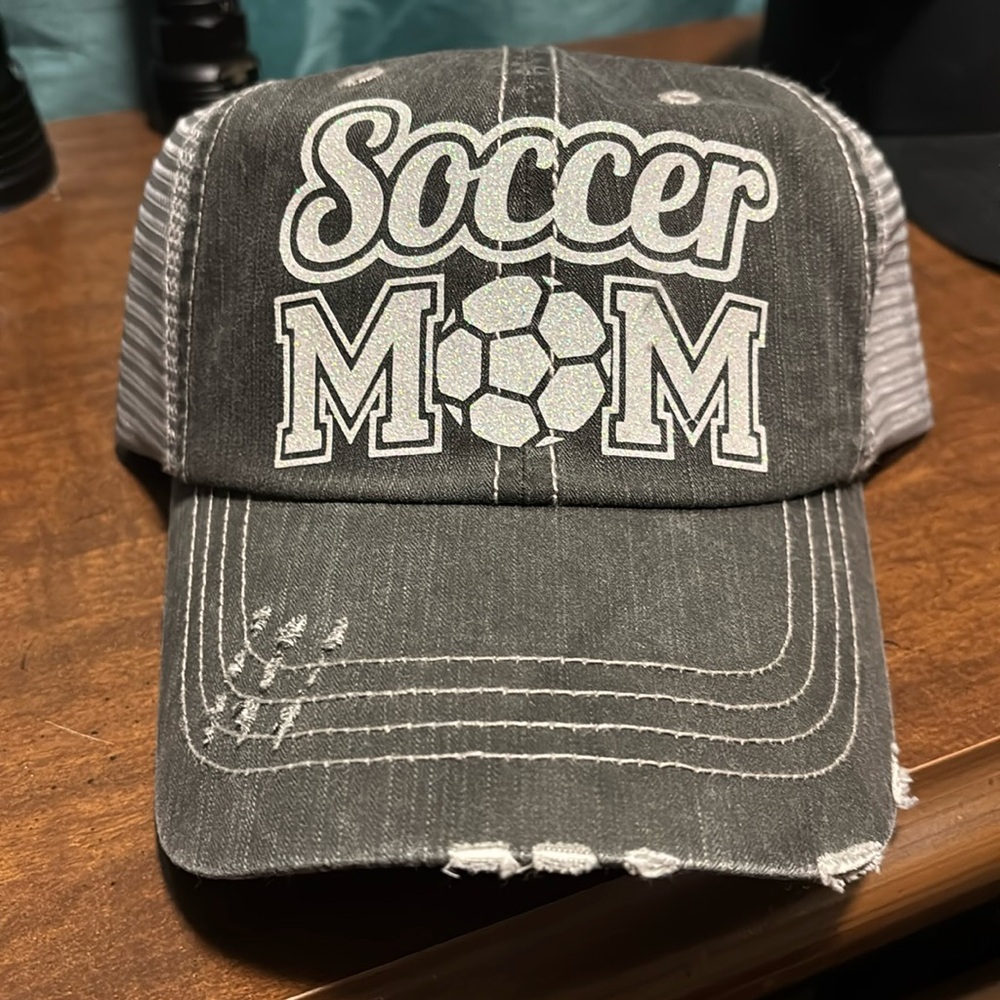 Gray Soccer Mom trucker hat